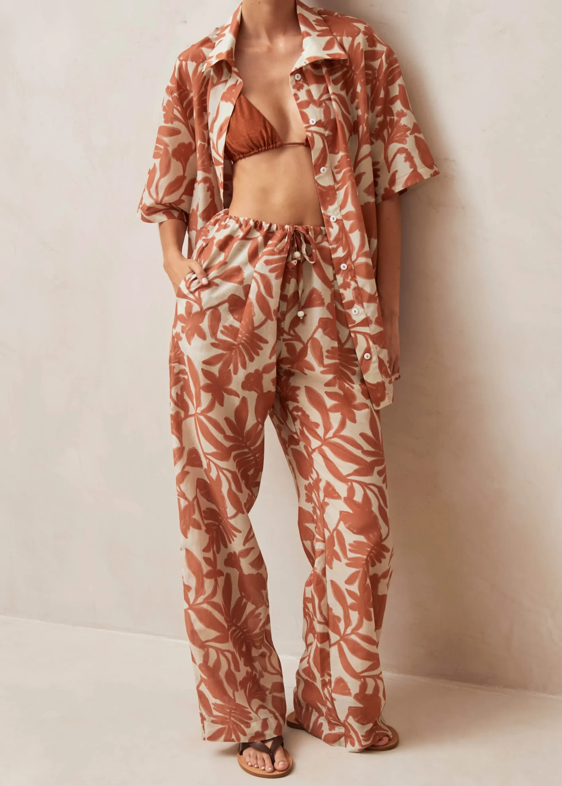 Tiki Floral Orange Pants
