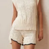 Tina Ecru Tricot Vest