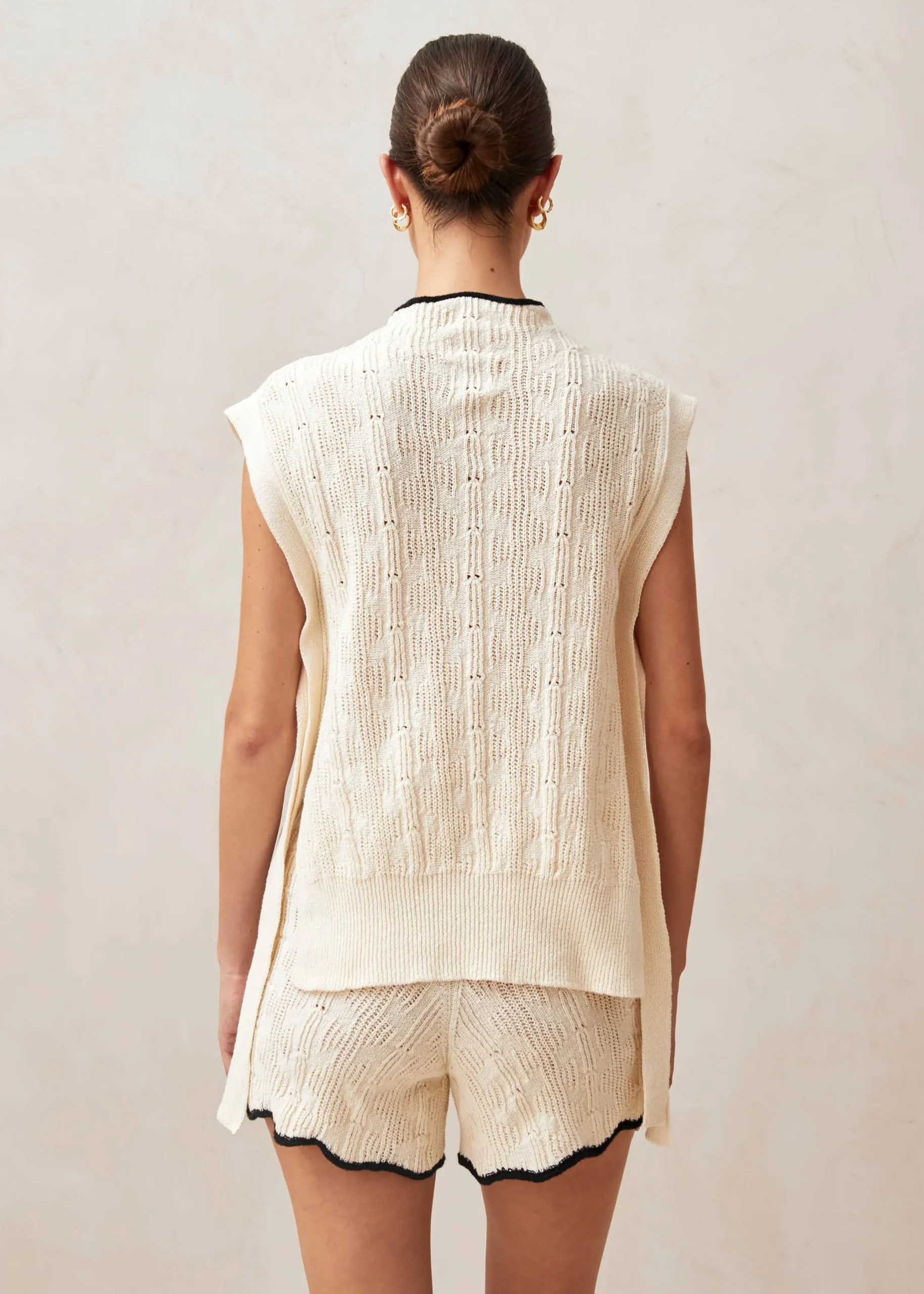 Tina Ecru Tricot Vest