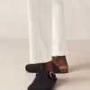Travis Black Leather Mules