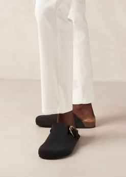 Travis Black Leather Mules