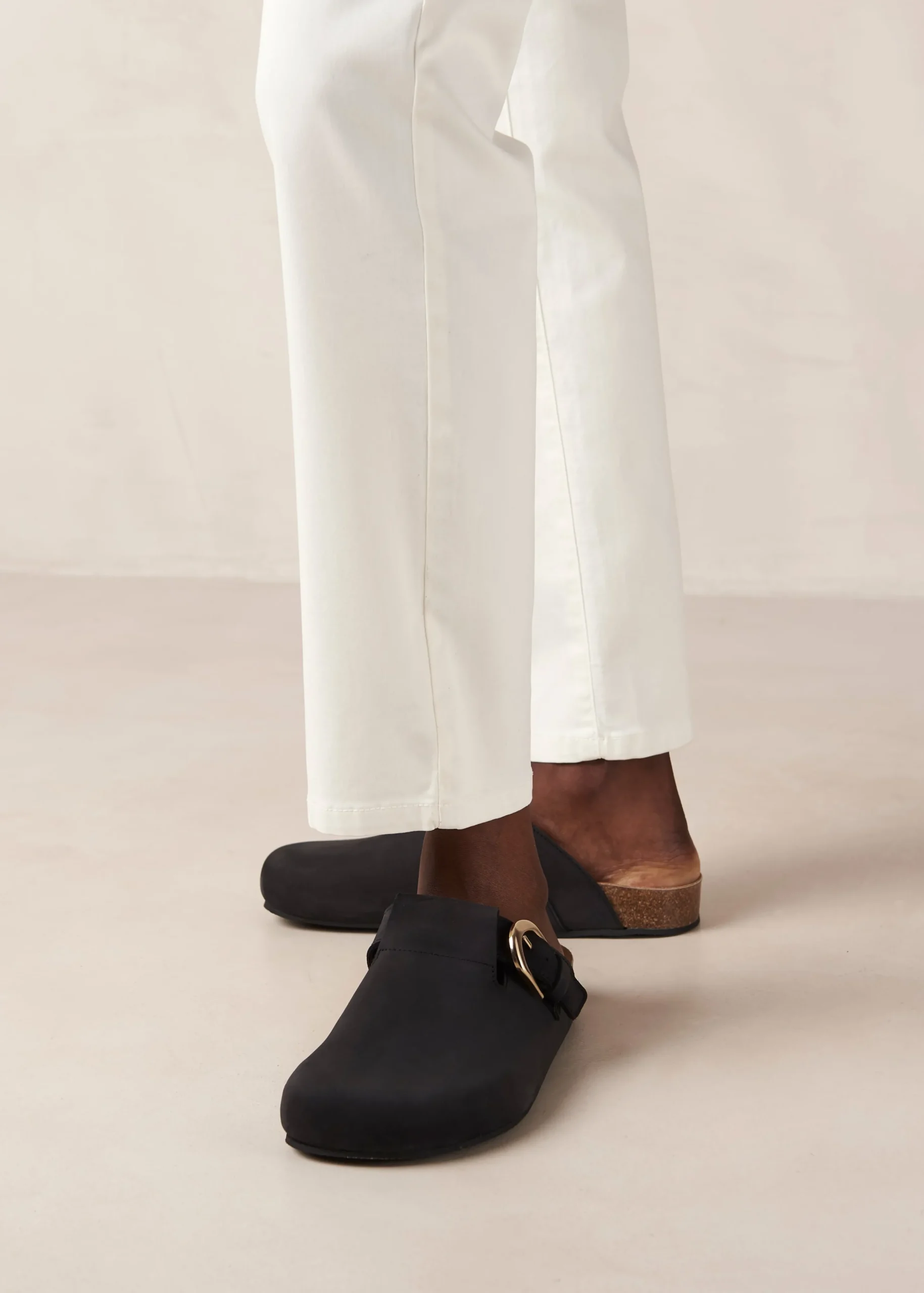 Travis Black Leather Mules