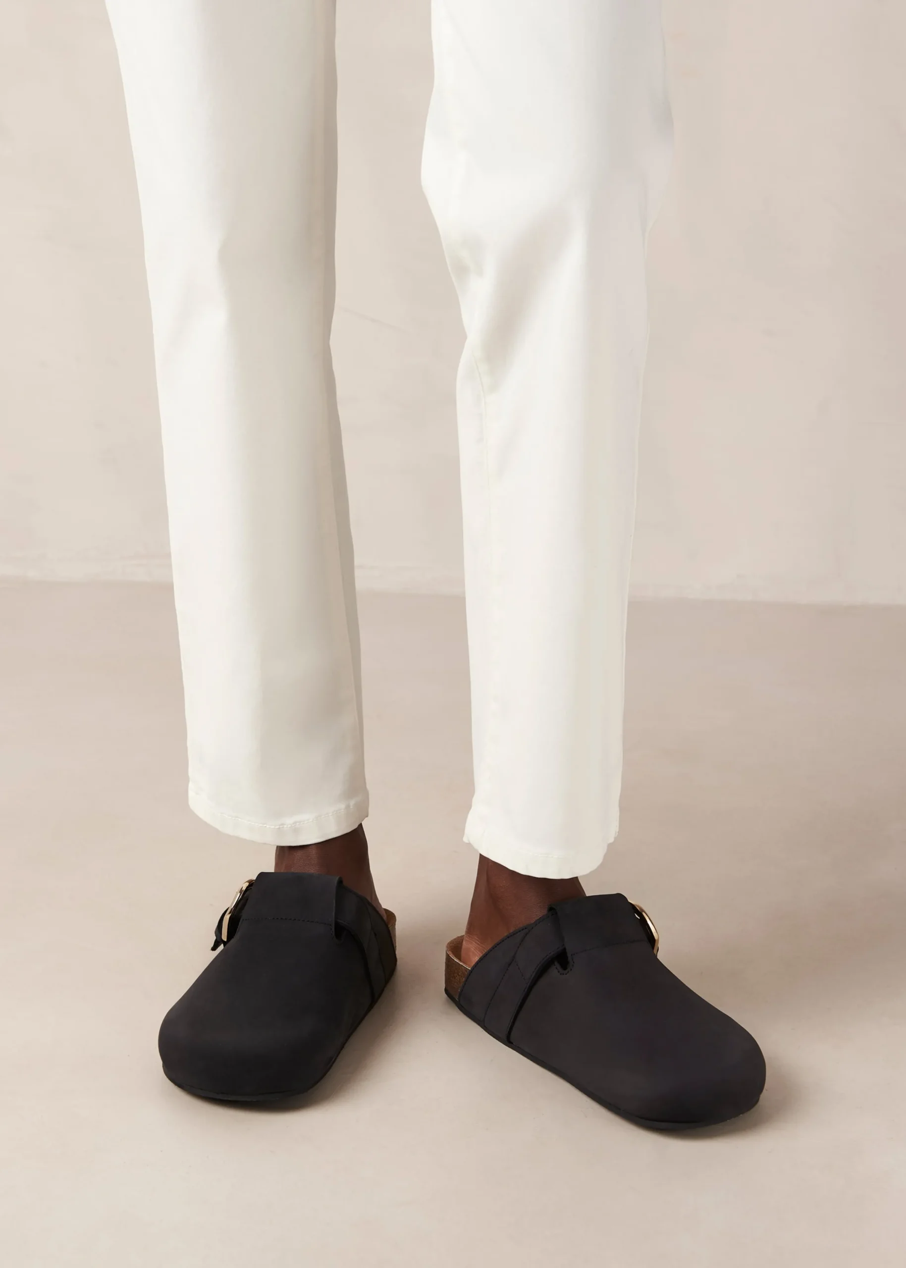 Travis Black Leather Mules
