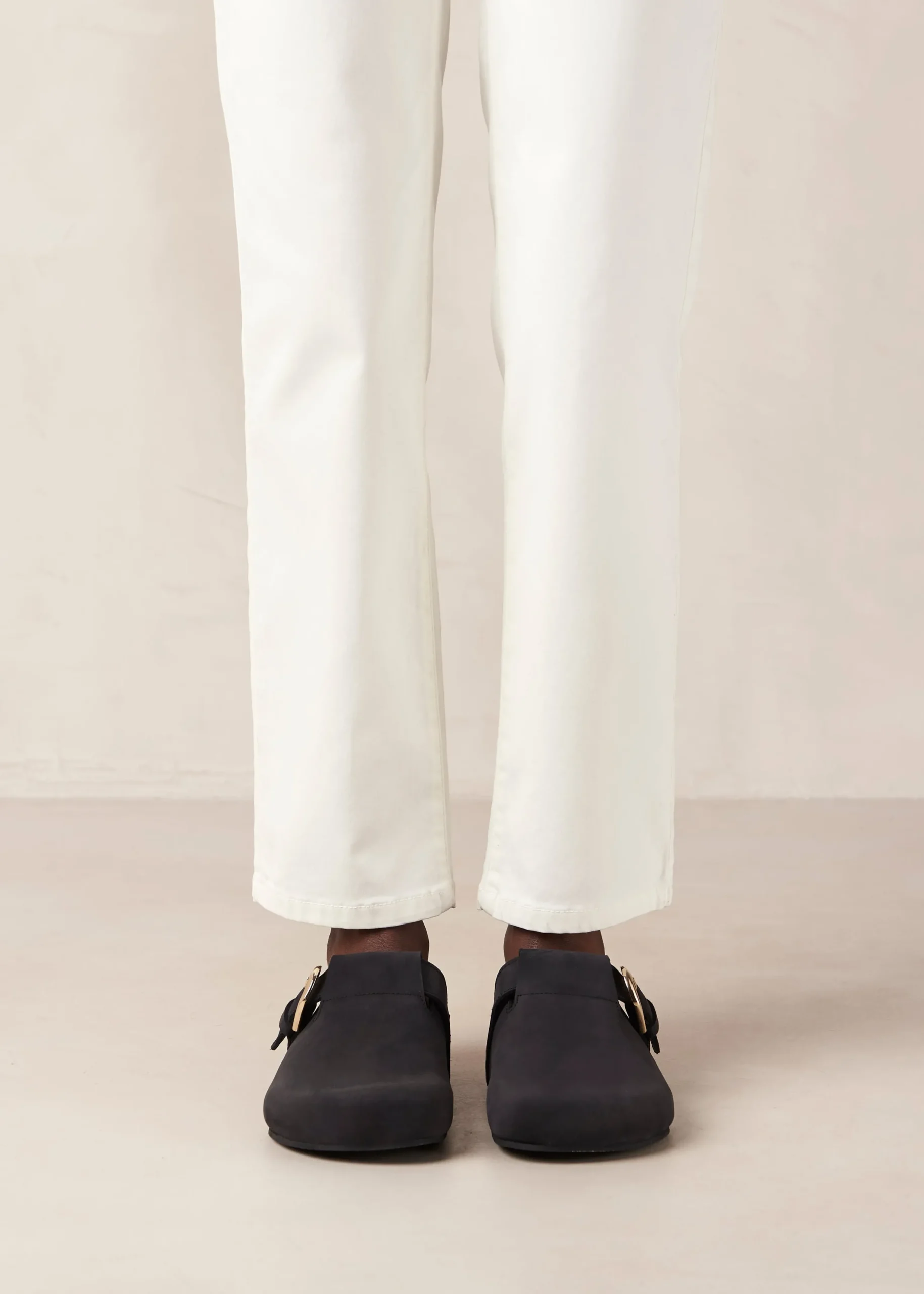 Travis Black Leather Mules