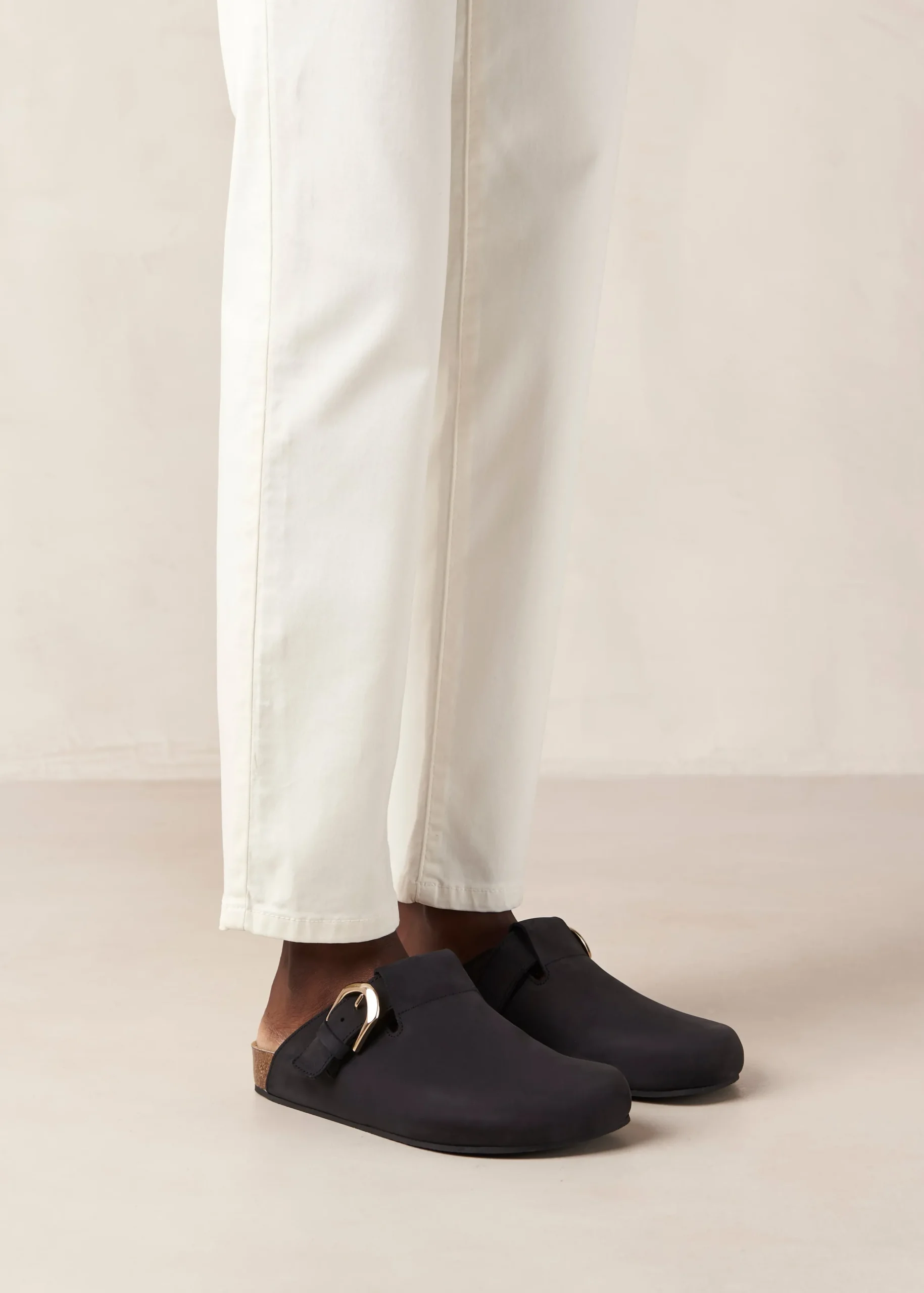 Travis Black Leather Mules
