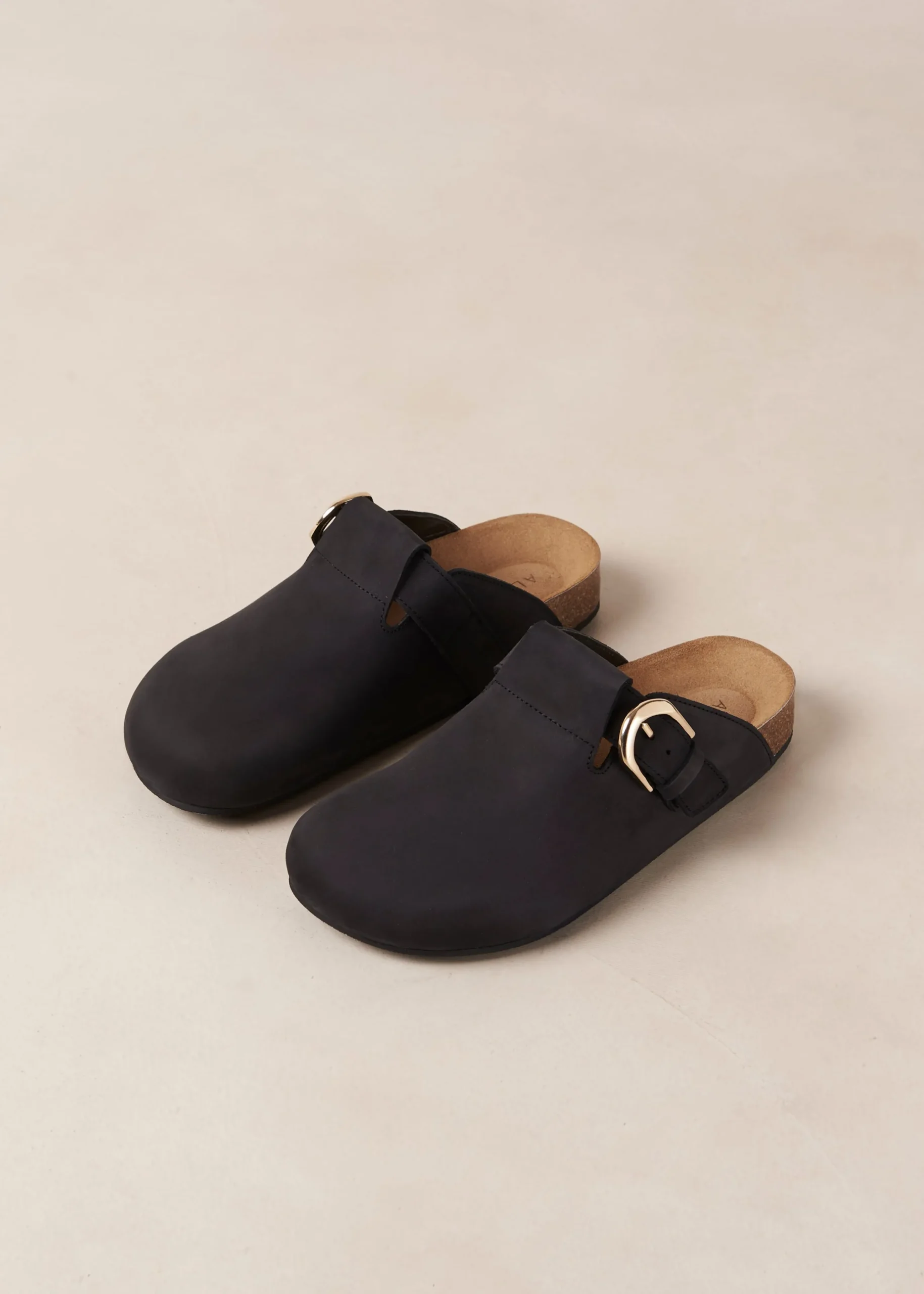 Travis Black Leather Mules