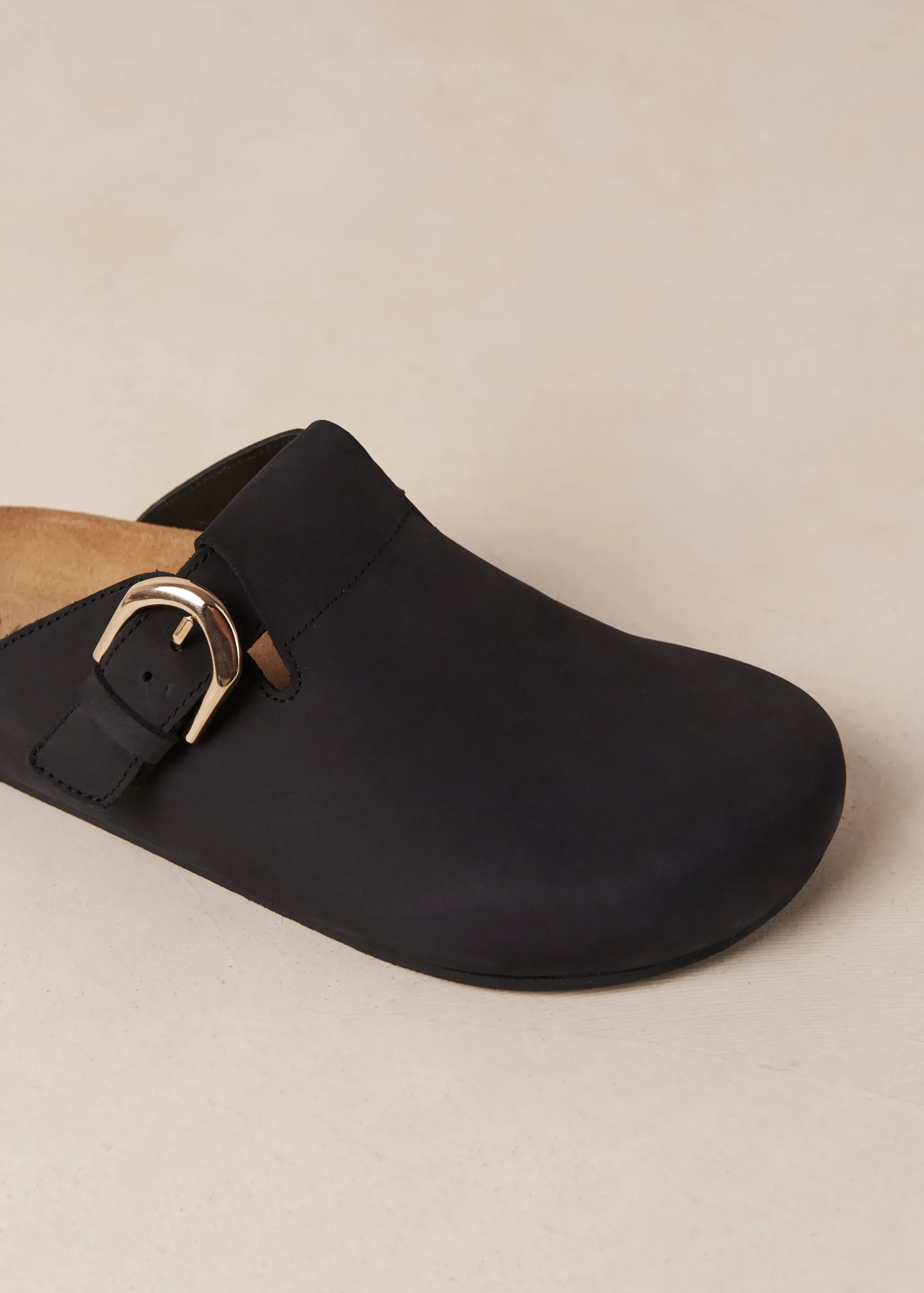 Travis Black Leather Mules