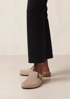 Travis Grey Leather Mules