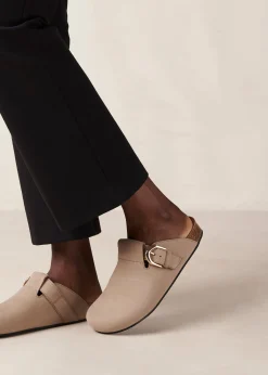 Travis Grey Leather Mules