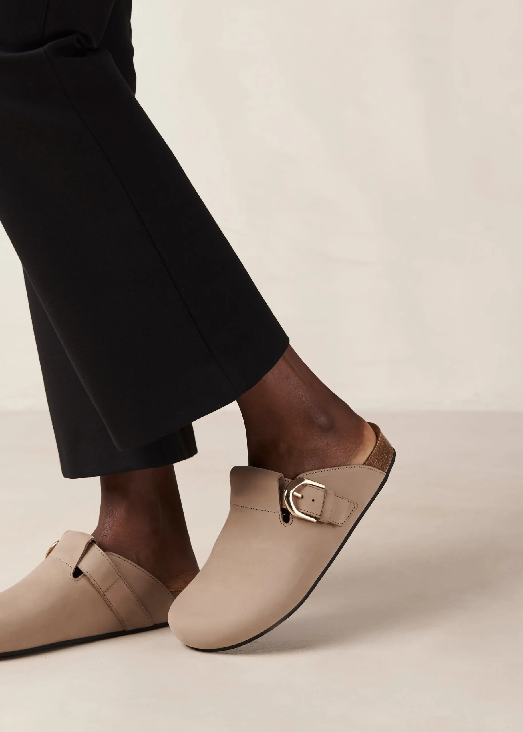 Travis Grey Leather Mules