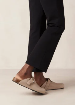 Travis Grey Leather Mules