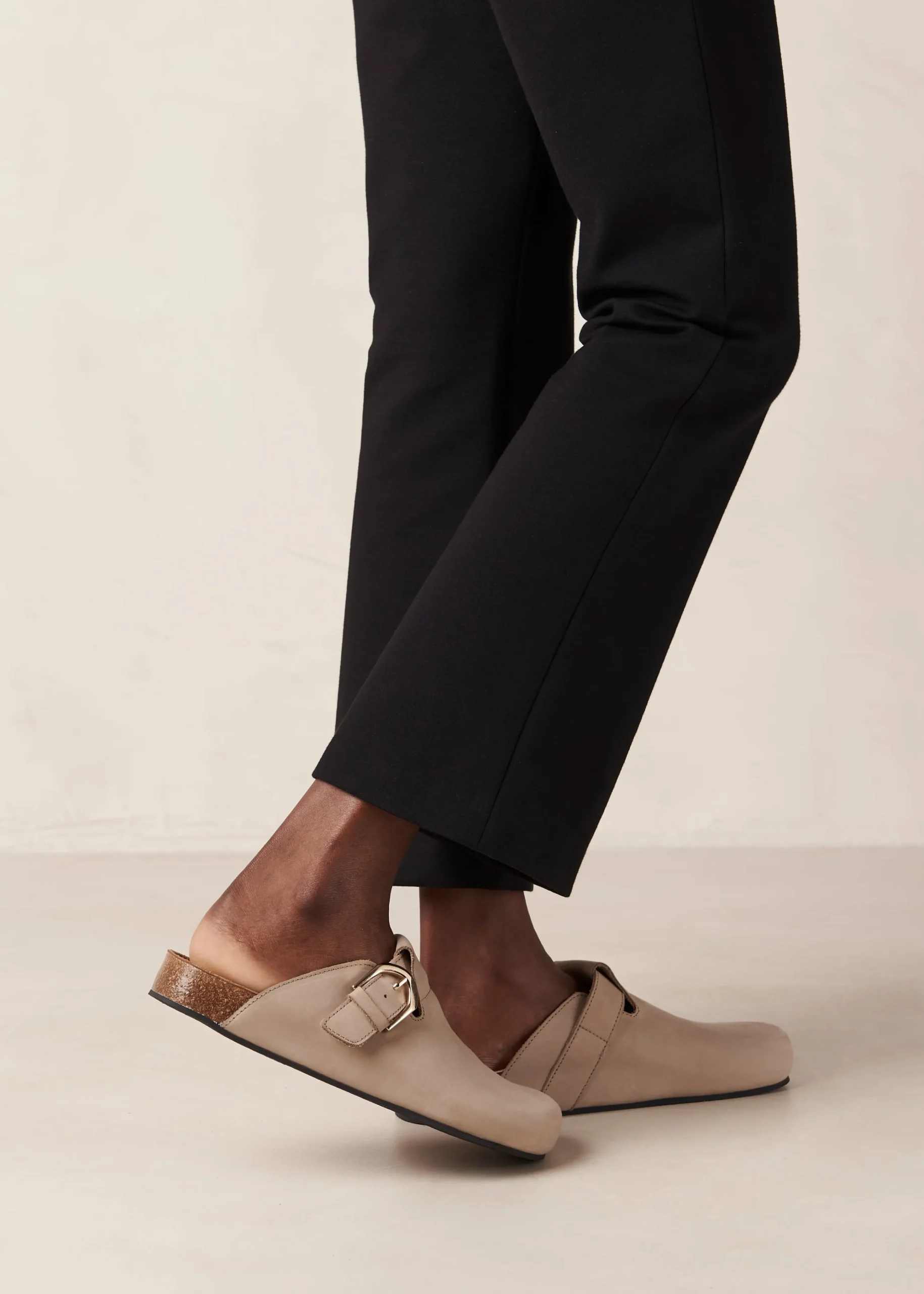 Travis Grey Leather Mules