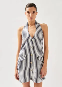 Tulipe Stripes Blue And White Dress