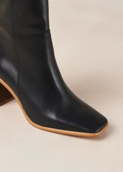 West Vintage Black Leather Ankle Boots