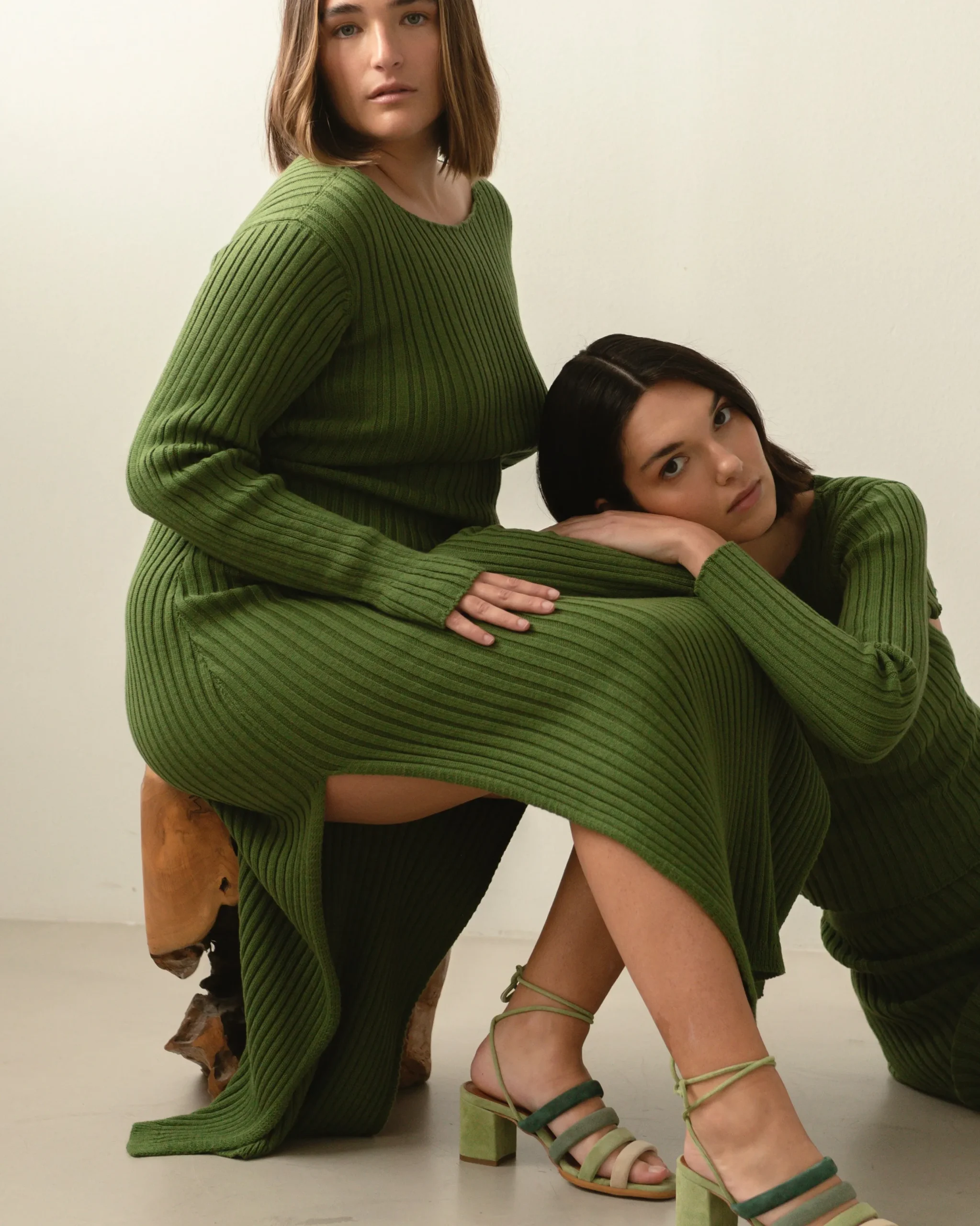 Wise Opened Knit Skirt Emerald