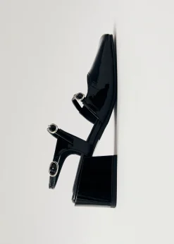 Withnee Onix Black Leather Pumps