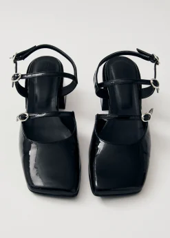 Withnee Onix Black Leather Pumps
