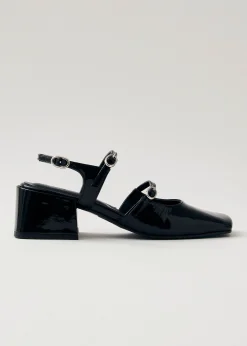 Withnee Onix Black Leather Pumps