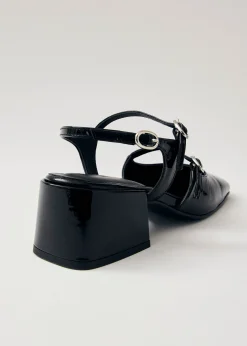 Withnee Onix Black Leather Pumps