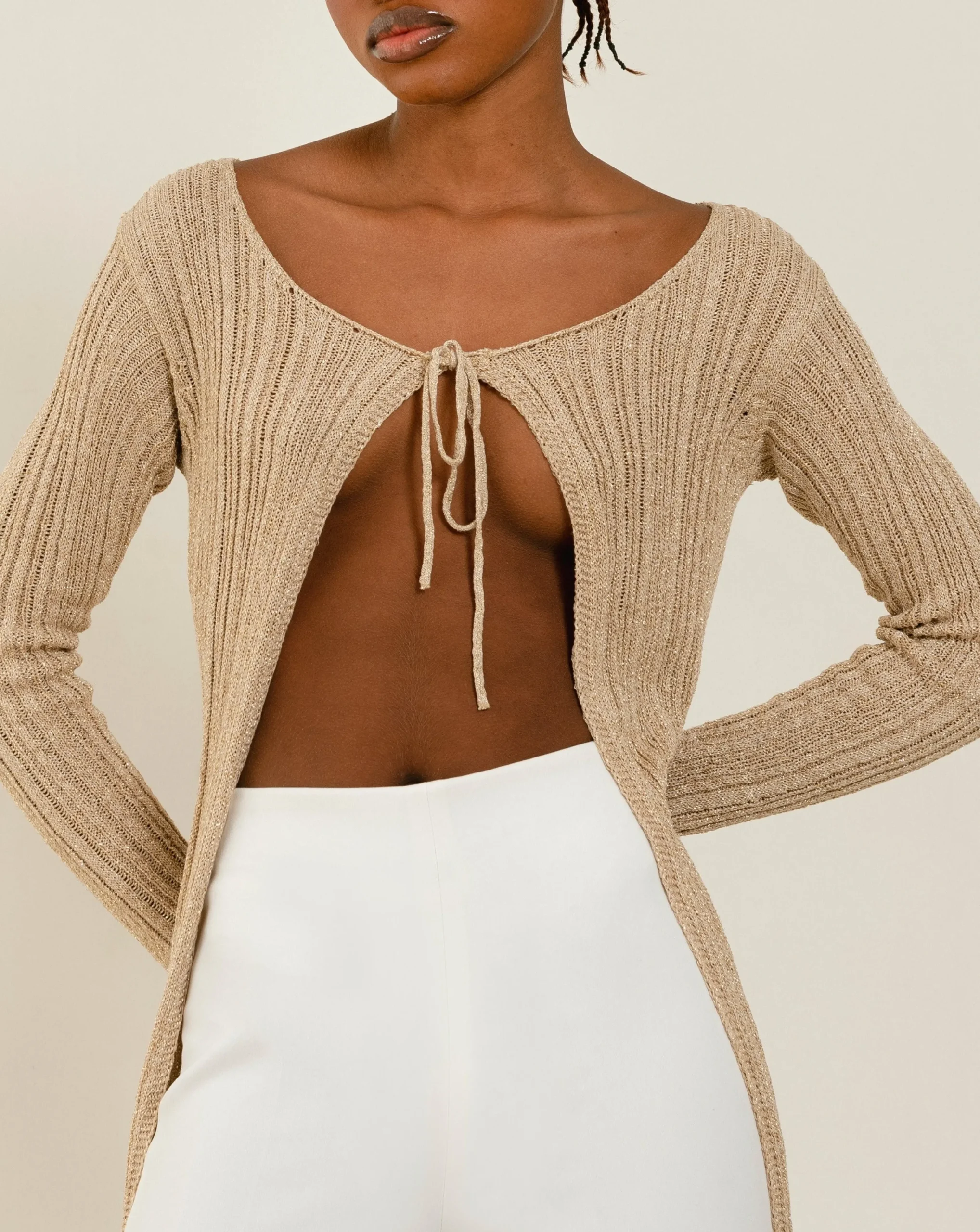 Witty Cream Tricot Cardigan